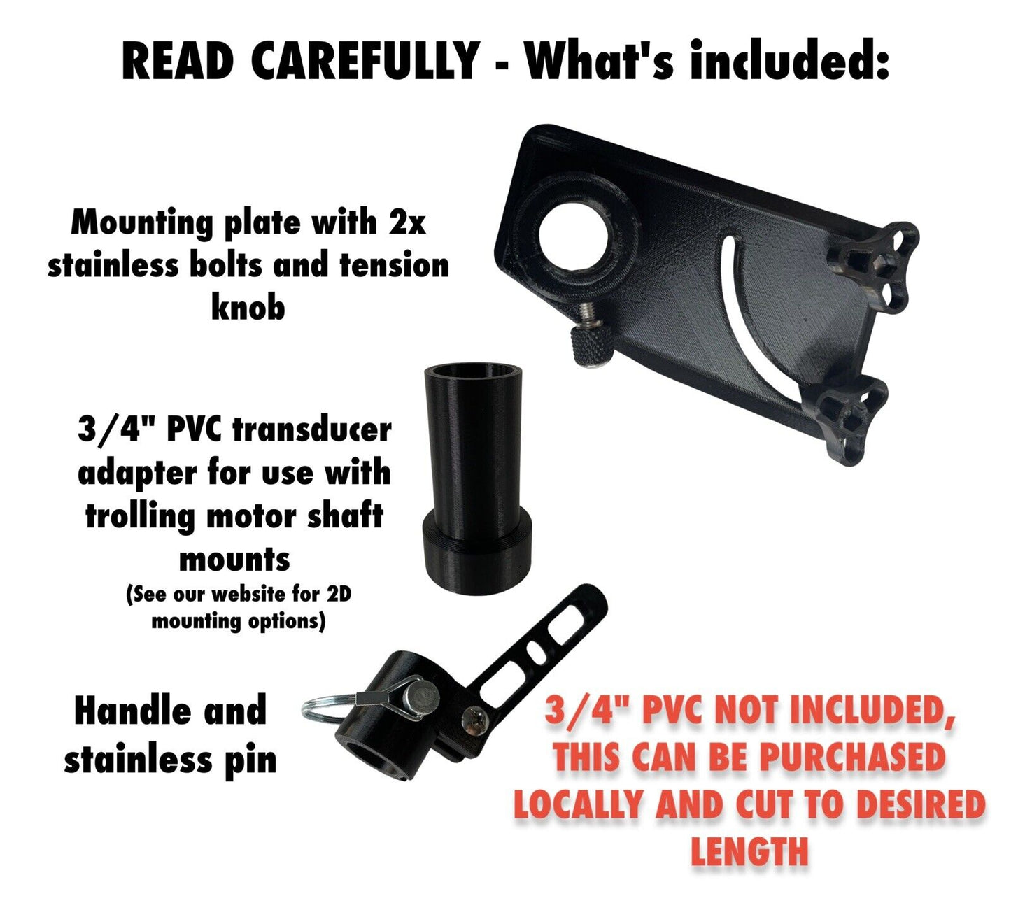 Folding Kayak Transducer Arm Mount - Livescope & 2D Sonar