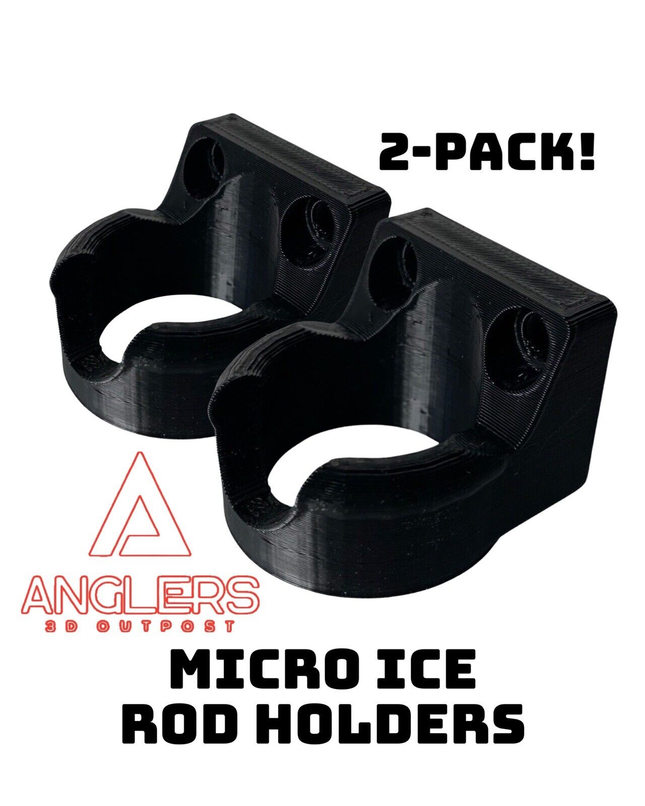 Ice Fishing Rod Holder 2 Pack - For Sleds Or Ice Shanty - Clam, Otter, Shappell
