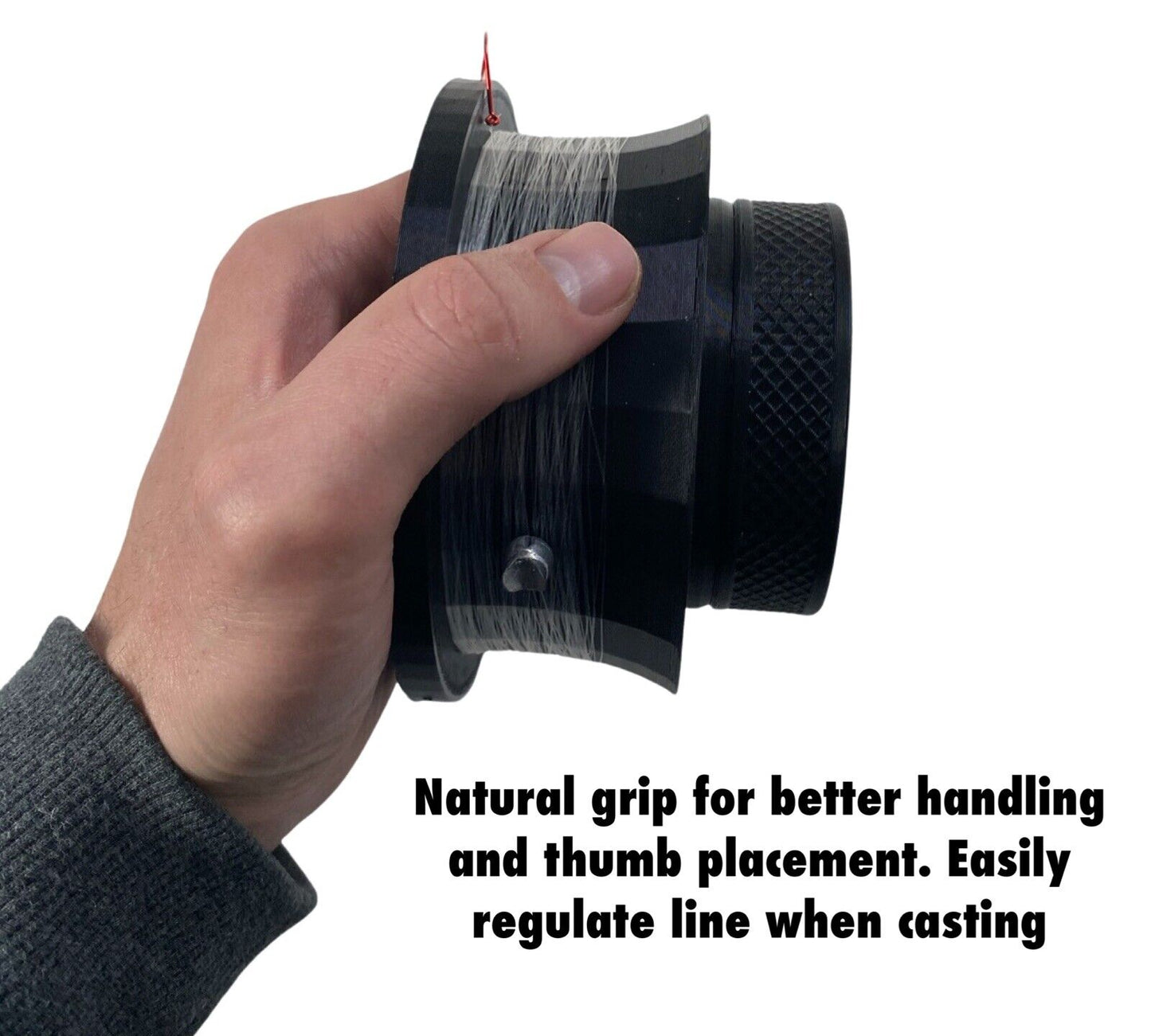 Travel Bottle Reel Hand Line With Bait Storage. Ideal For Snorkeling & Golf courses
