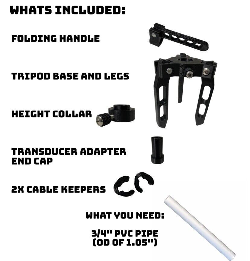 Ice Fishing Transducer pole - Garmin Livescope, Megalive, Activetarget, Easy DIY