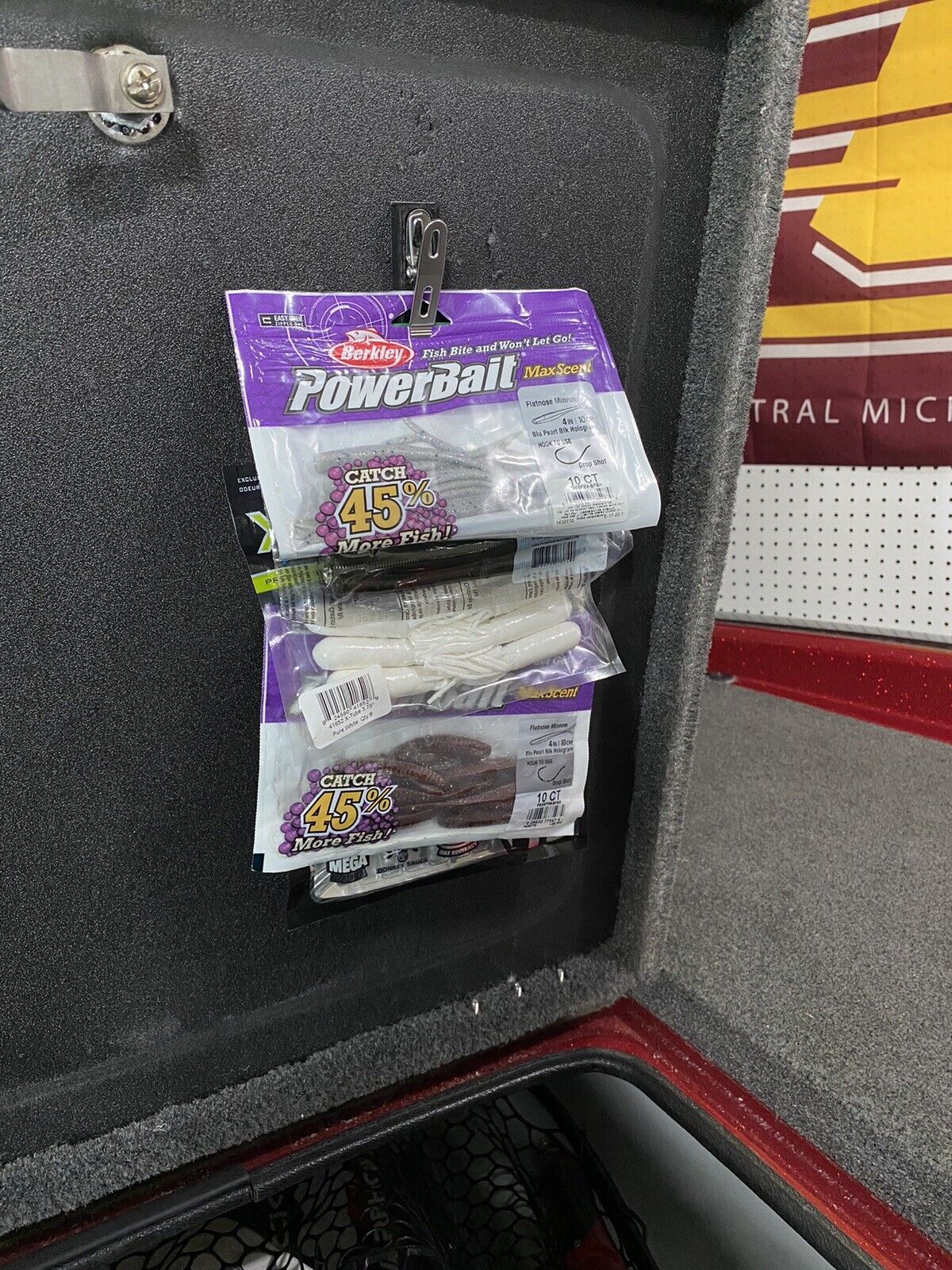 Soft Plastics Bait Bag Holders / Organizers For Tournament Bass / Walleye Boats