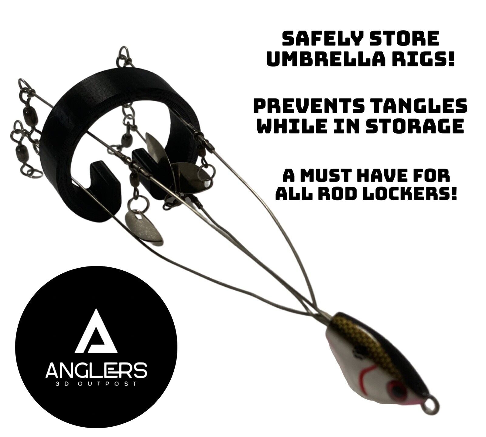 Bass Fishing Umbrella Rig Tamer- 3 Pack -Alabama Rig / A-rig Storage O ...