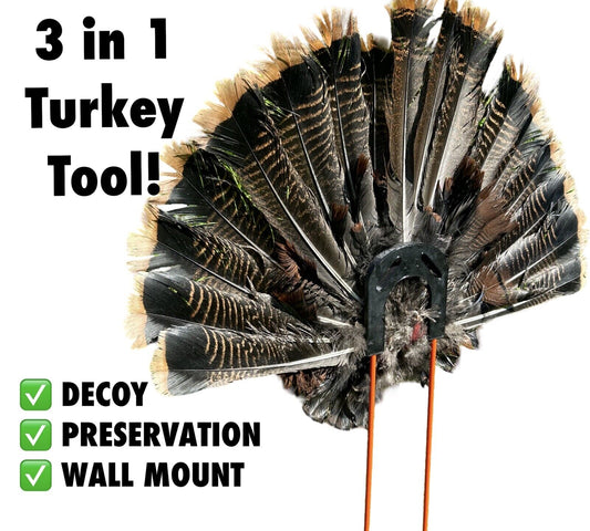 Turkey Hunting Fan Decoy Mount - Wall Mount, Hunt, & Preserve