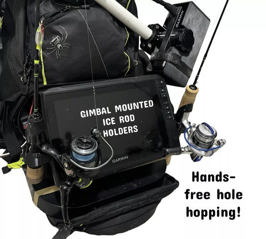 Ice Fishing Gimbal Mounted Rod Holder 2-pack - Garmin Echomap & More - Shuttle Accessory