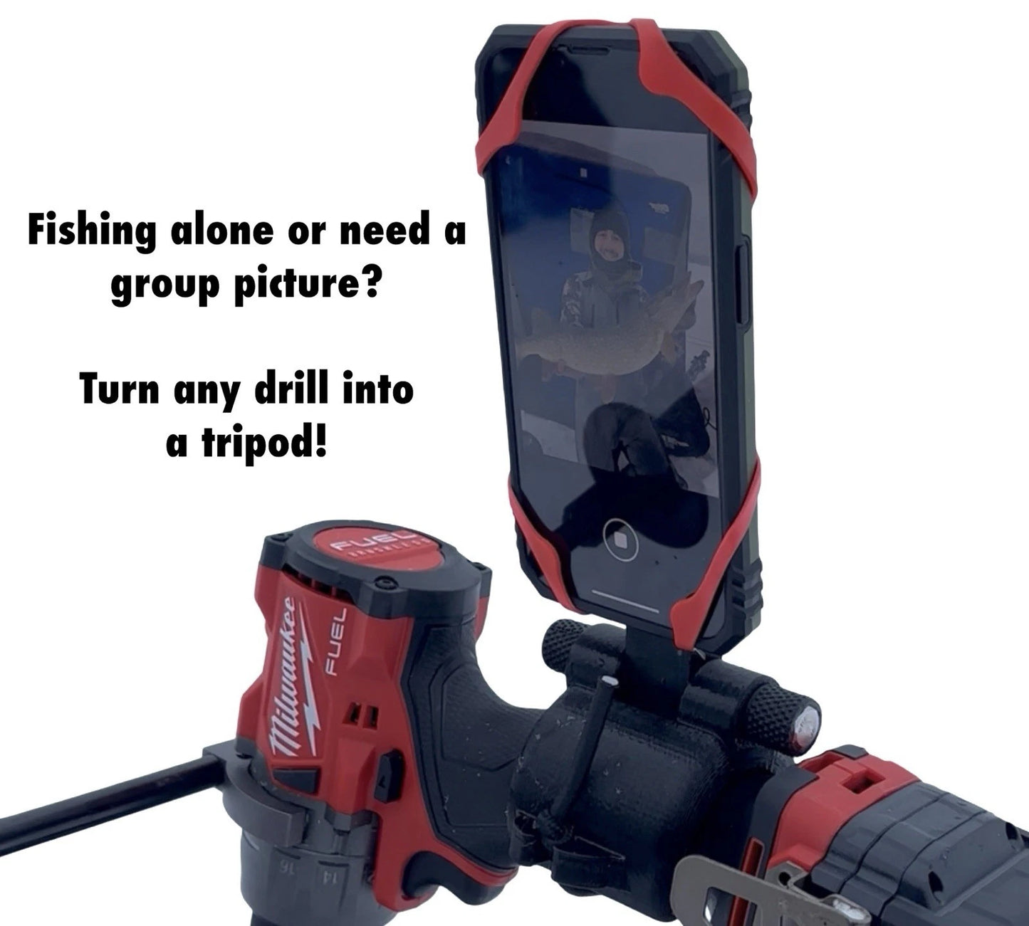 Ice Auger Phone Mount Adapter For Ice Fishing Drill - Pictures & Self Filming