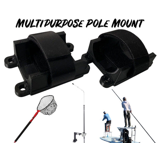 Transducer Pole, Net , And Push Pole Mounts - Flats Fishing, Livescope Pole, 2pc