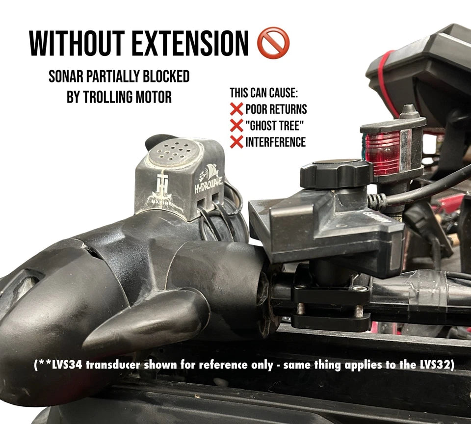 LVS-32 Extension For Garmin Livescope - Fits Stock 0° Mount - LVS32 Upgrade Kit