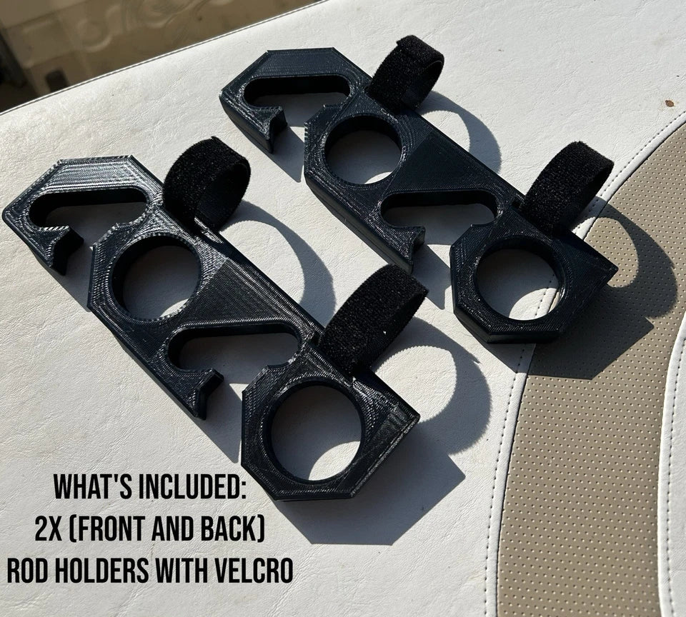 Bimini Overhead Fishing Rod Holder / Storage Fits 4 Poles - Pontoon - Trolling